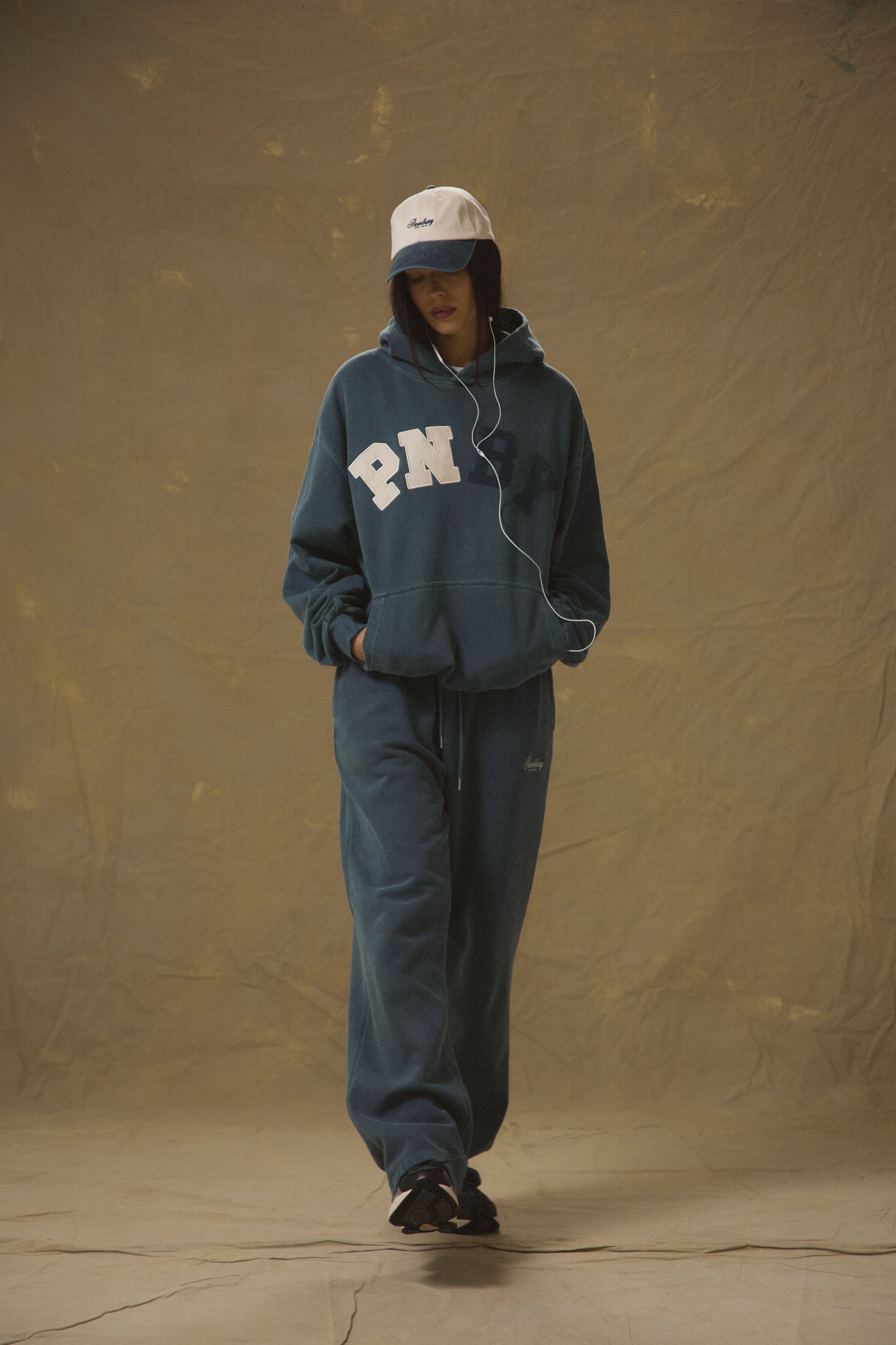 Pennbury Relaxed Fit Varsity Hoodie - Vintage Navy