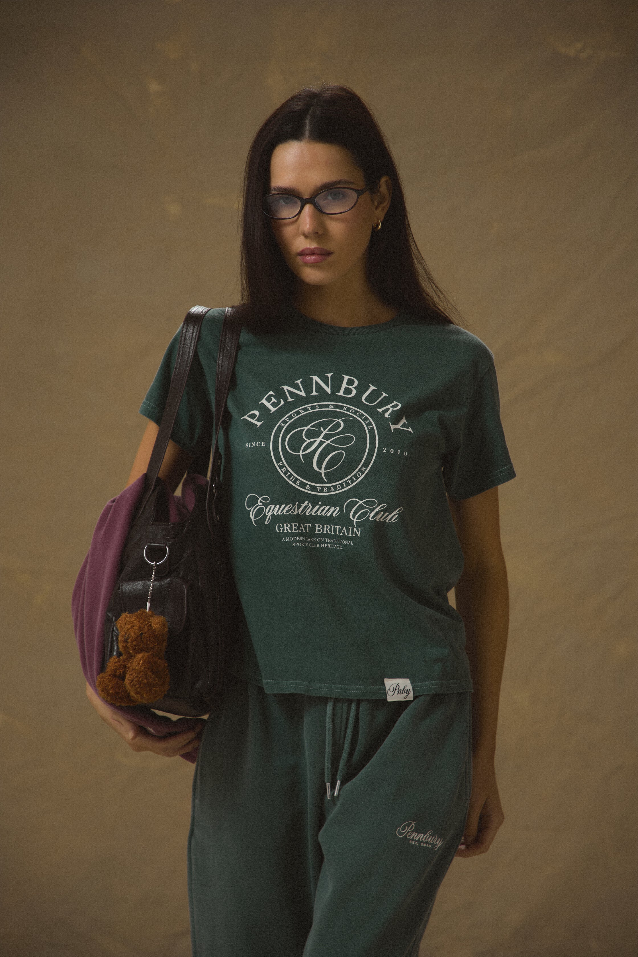 Pennbury Relaxed Fit Pavilion Baby Tee - Vintage Green