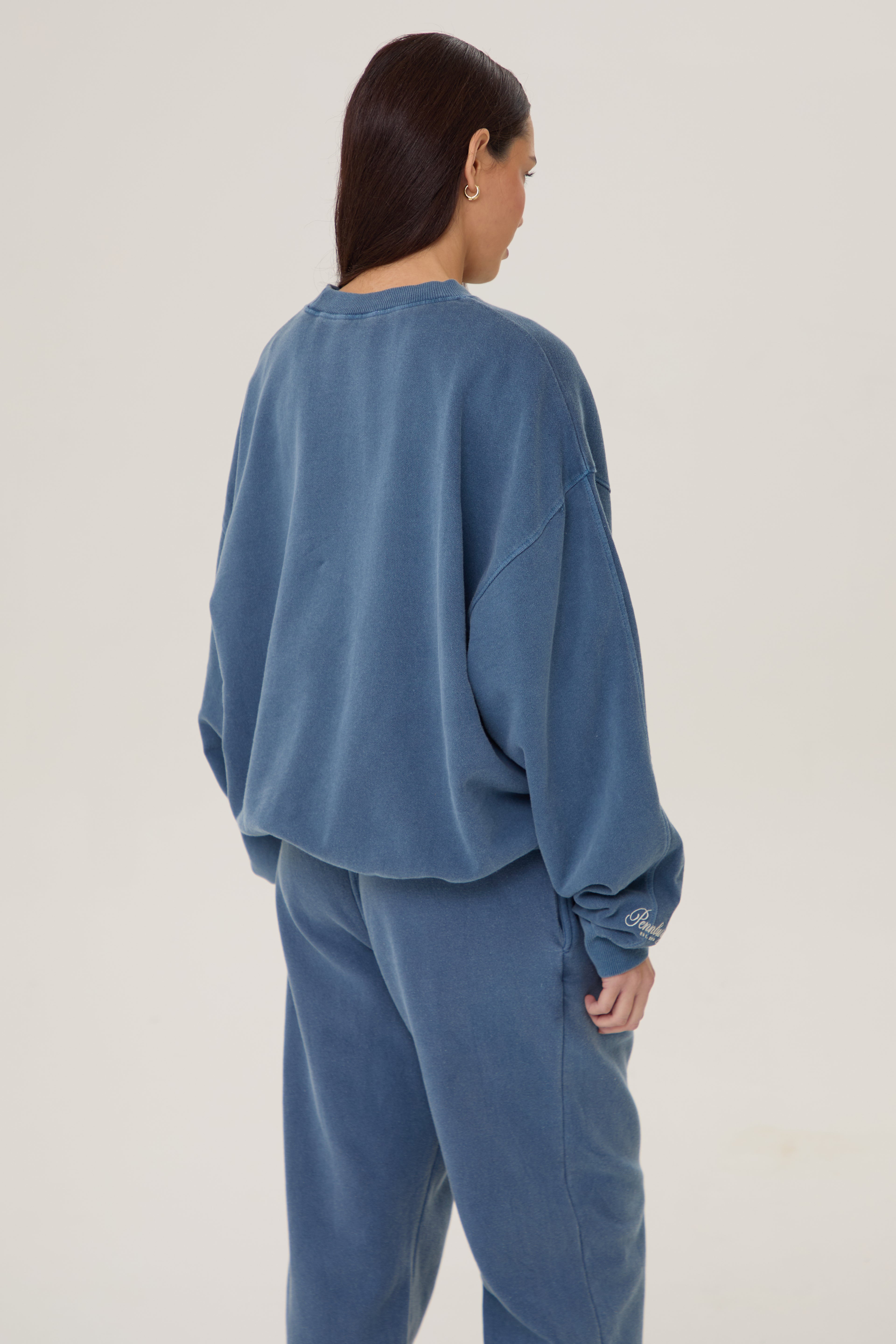 Pennbury Relaxed Fit Heritage Embroidered Sweat - Vintage Navy