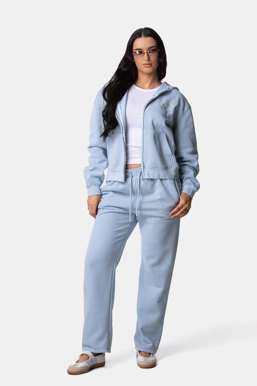 Powder Blue Straight Fit Joggers