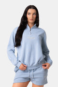 Powder Blue Funnel Neck 1/4 Zip Sweat