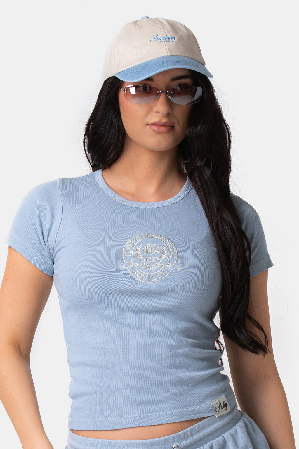 Powder Blue & Oat Panelled Cap