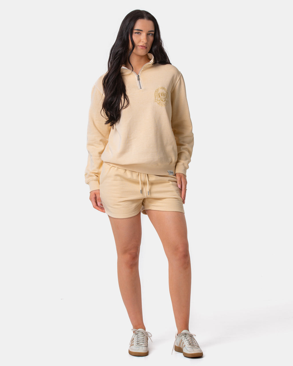 Buttermilk Funnel Neck 1/4 Zip Sweat