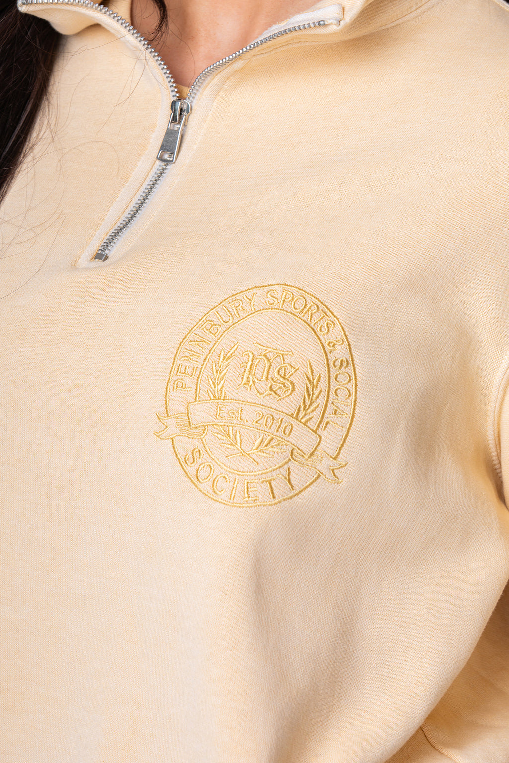 Buttermilk Funnel Neck 1/4 Zip Sweat