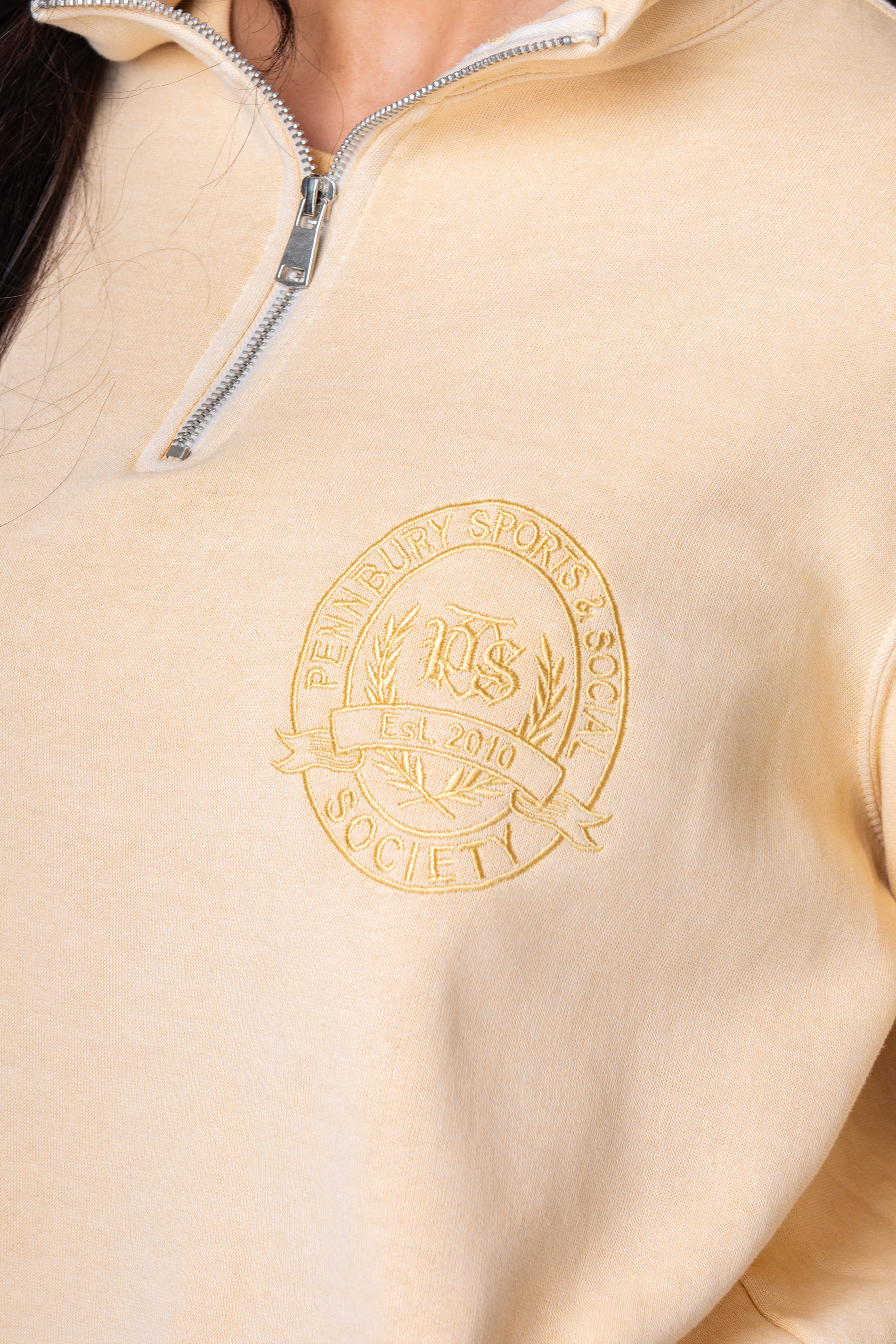 Buttermilk Funnel Neck 1/4 Zip Sweat