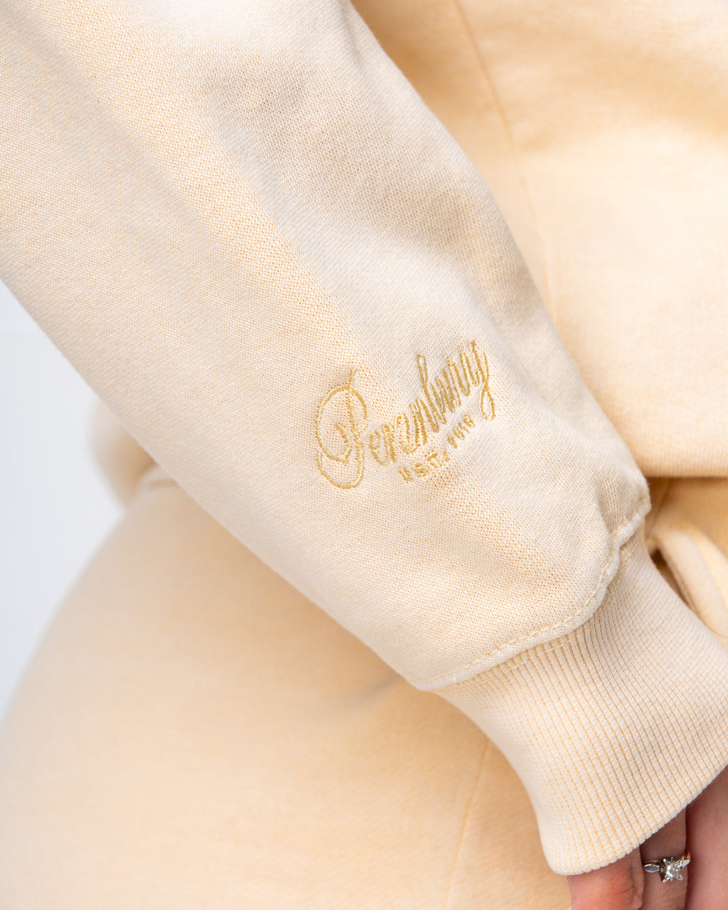 Buttermilk Funnel Neck 1/4 Zip Sweat
