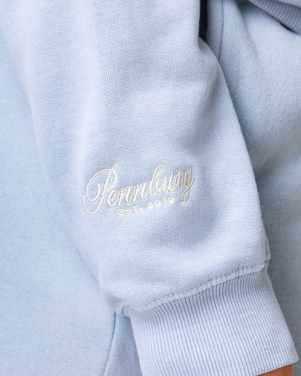 Powder Blue Funnel Neck 1/4 Zip Sweat