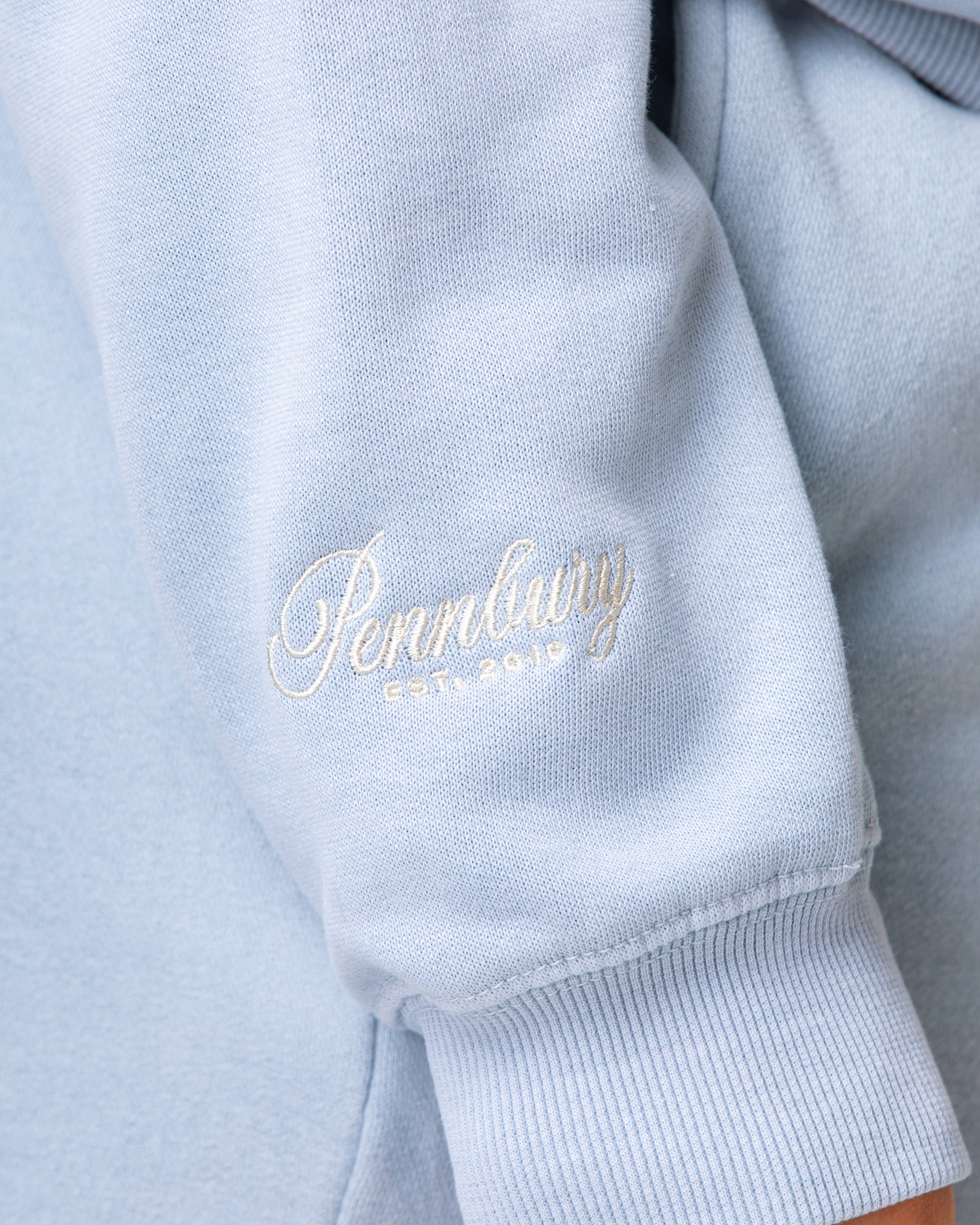 Powder Blue Funnel Neck 1/4 Zip Sweat
