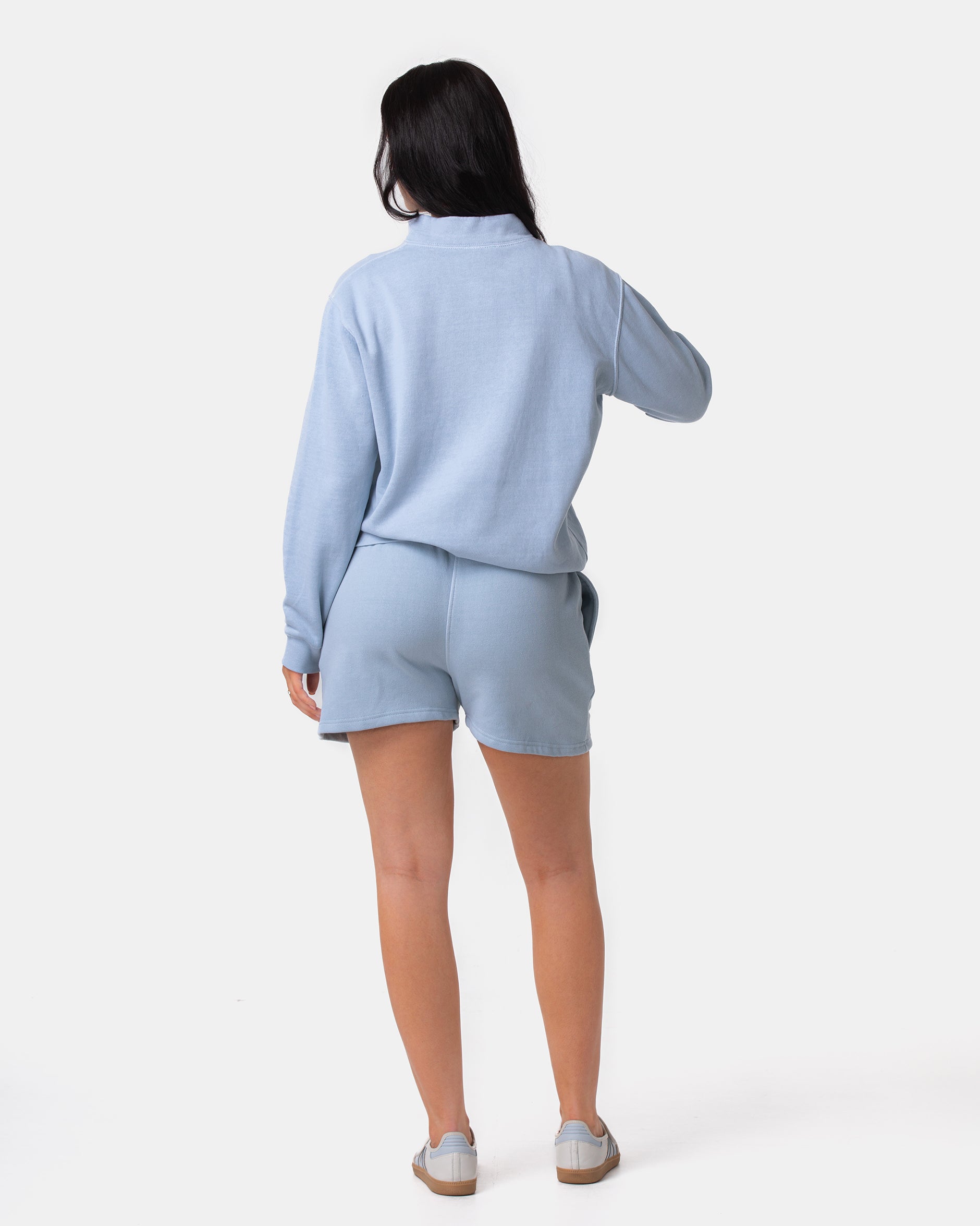Powder Blue Funnel Neck 1/4 Zip Sweat
