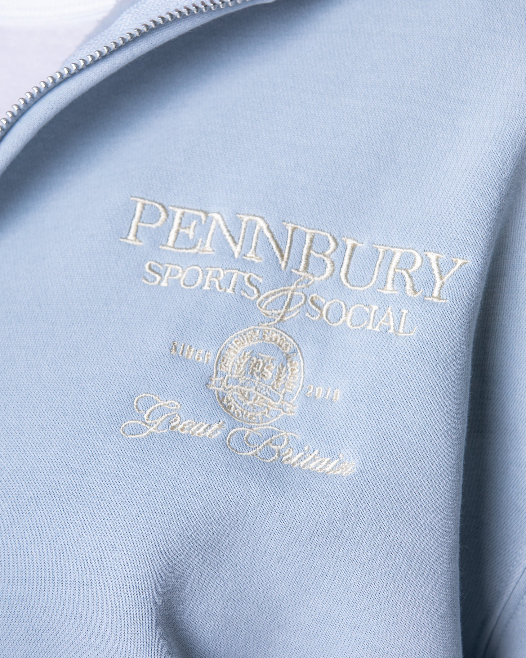Powder Blue Zip Thru Hoodie