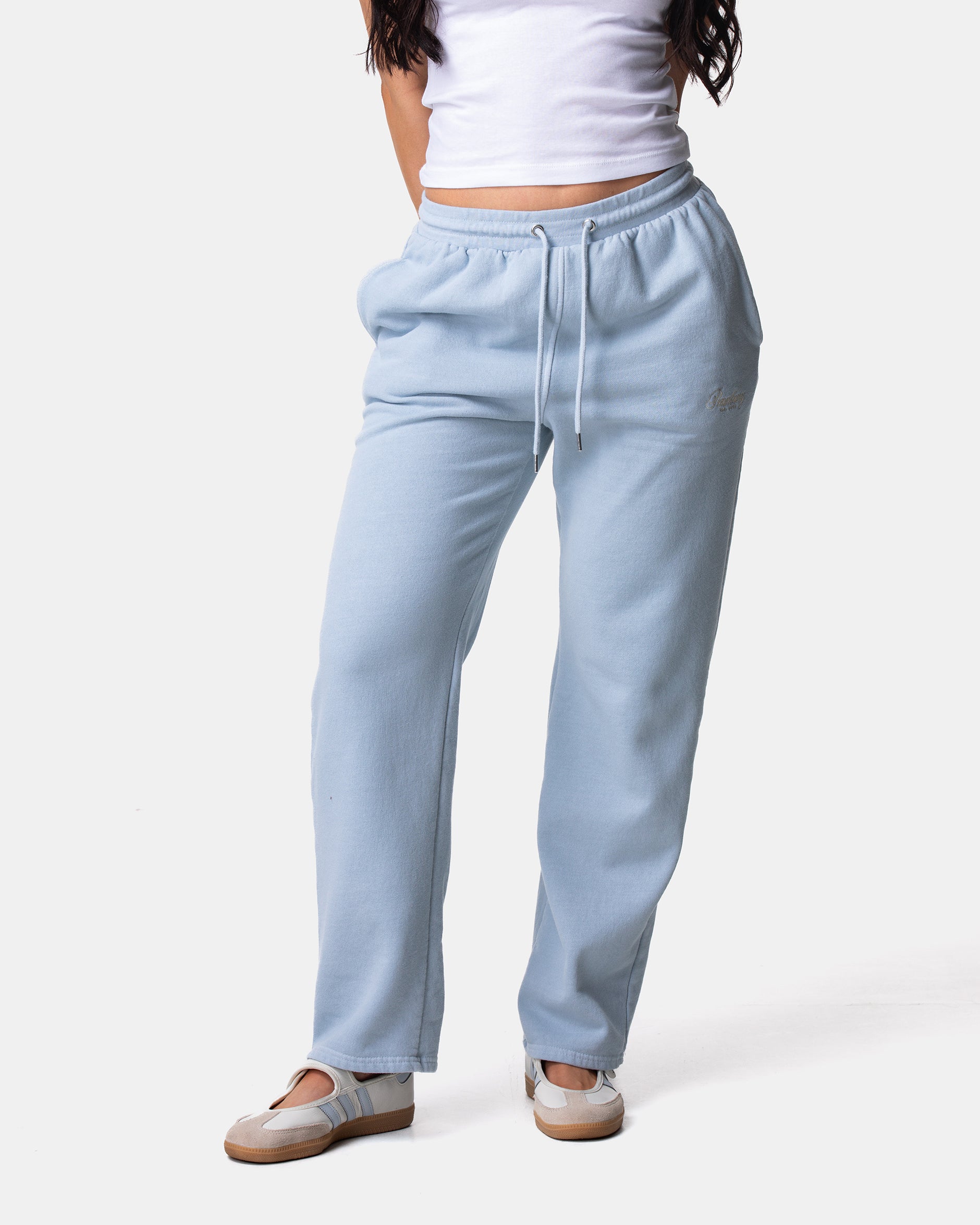 Powder Blue Straight Fit Joggers