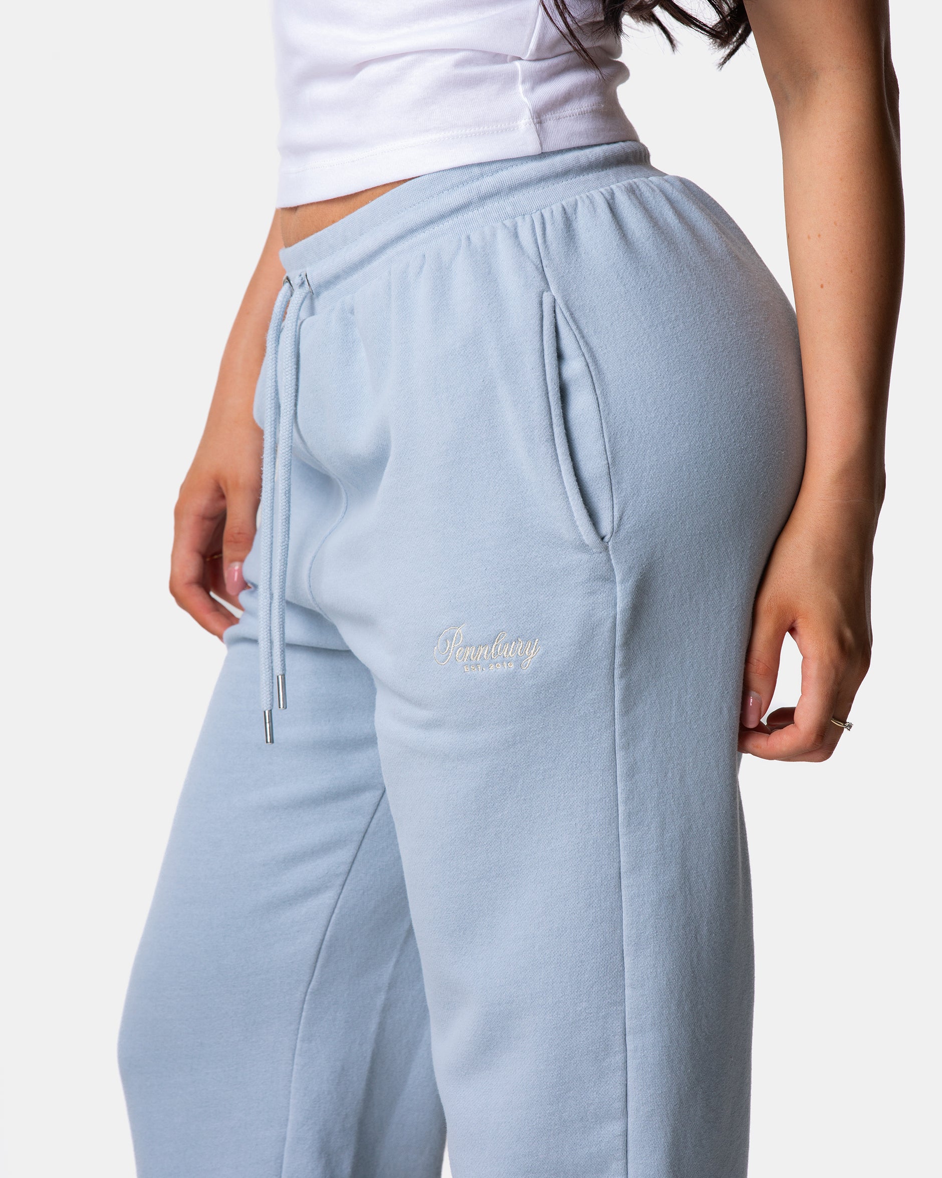 Powder Blue Straight Fit Joggers
