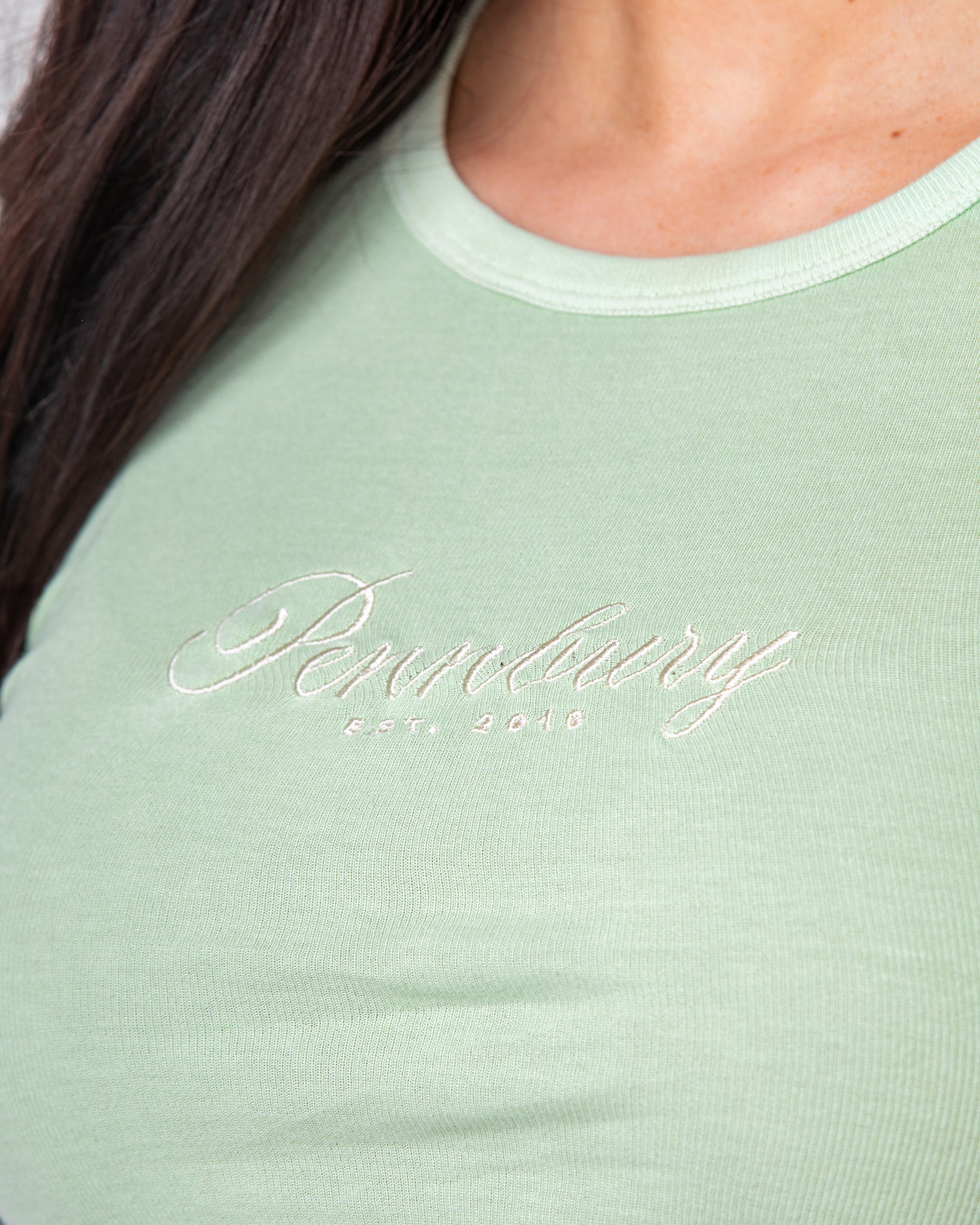 Soft Matcha Baby Fit Ribbed Tee